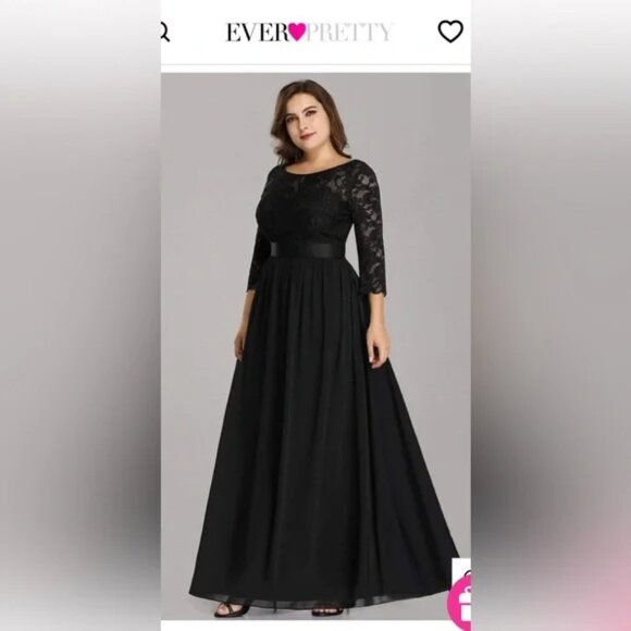 NWOT Ever Pretty  Lace Evening Dress with Half Sleeves - Picture 1 of 9